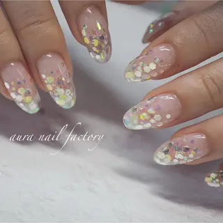 ロング カラー ネイル 赤羽 アウラ ネイルファクトリーのネイルデザイン