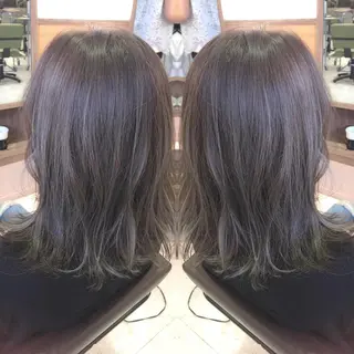 セミロング カラー 青木 茂樹⭐️ 透明感カラーのヘアスタイル