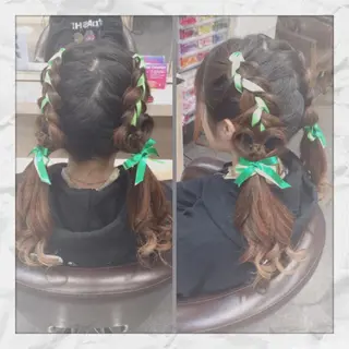 セミロング ヘアアレンジ ヘアセット/着付け 𓇼 松本 夏美𓇼のヘアスタイル