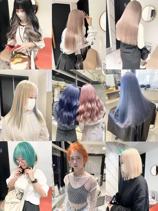 カラー kanta 梅田 韓国ハイトーンのヘアスタイル