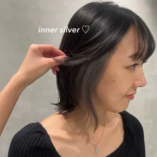 ミディアム カラー インナーカラー🎧♡ ヘアメ🎀くめののヘアスタイル