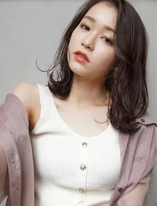 パーマ hoNua. 栄/透明感カラーのヘアスタイル