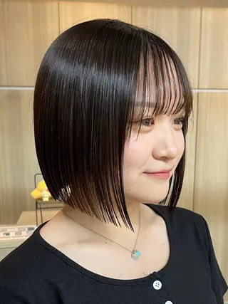 ショート カラー 野田頭 心🌿/ボブ レイヤー/艶カラーのヘアスタイル