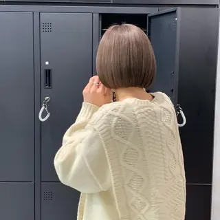 ショート カラー 🫧オリーブ/赤み消 し/暗髪🫧野本麗奈のヘアスタイル