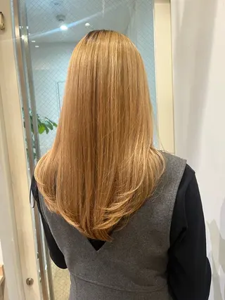 セミロング 暖色カラー/似合わせ カット/名古屋/辻のヘアスタイル