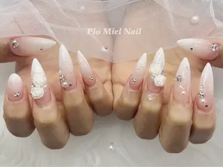 ロング カラー HANA 長さだしのネイルデザイン