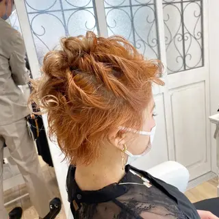 セミロング カラー ヘアアレンジ ✨🌿大人可愛い愛さ れhair🌿✨松本のヘアスタイル