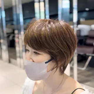 ショート カラー パーマ 【白髪ぼかしの匠】 【ショートの極】平野のヘアスタイル