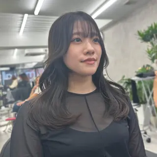 セミロング なんば/透明感カラー 韓国ヘア/田之上千尋のヘアスタイル