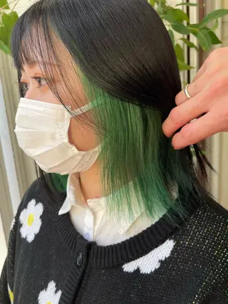 ミディアム カラー 【店長】インナー指名 No.1戸塚優思のヘアスタイル