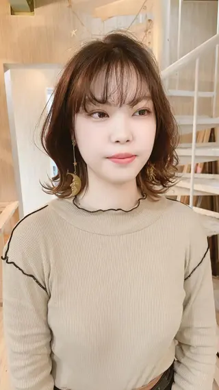 ミディアム カラー パーマ ヘアアレンジ nico  原宿所属・nico【代表】 市川　拓也のヘアスタイル