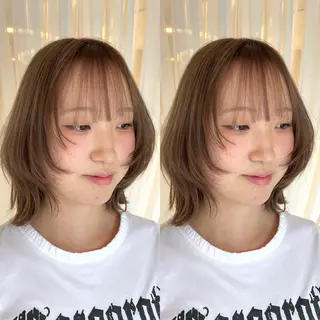 ショート カラー ブリーチ無し透明感 カラー🦕まどかのヘアスタイル