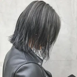 ミディアム カラー ヤスドミ ケイスケのヘアスタイル