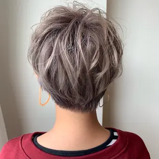 ショート カラー ボブウルフ／ボブ Satsuki【名駅のヘアスタイル