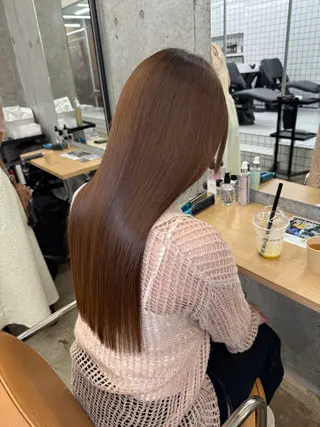 ロング 髪質改善×縮毛矯正× 艶カラー 吉原和磨のヘアスタイル