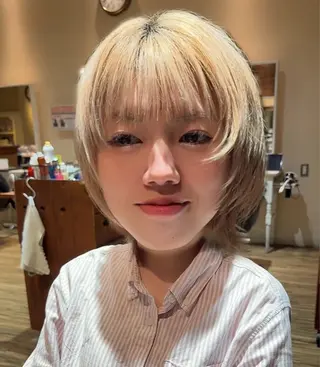 ショート カラー パーマ ヘアアレンジ MODE K's laviebelleのヘアスタイル