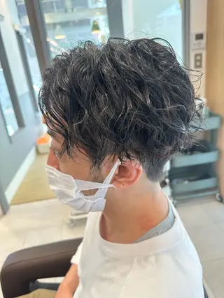 ミディアム パーマ メンズ 💈メンズ特化 美容師サキ💈のヘアスタイル