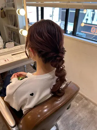 ロング ミユ🎀ヘアメ 🎨デザインカラーのヘアスタイル