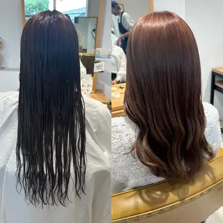 セミロング 関口 桃花🌷 暖色カラーのヘアスタイル