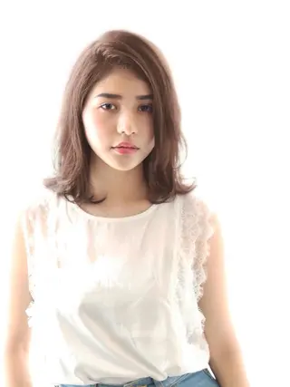 ミディアム カラー 髪質改善🌈縮毛矯正 荻原 達矢のヘアスタイル