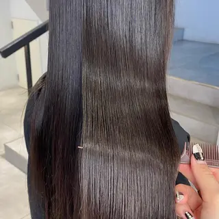 ロング カラー 酸性ストレート・ メンズ 三原 楊子のヘアスタイル