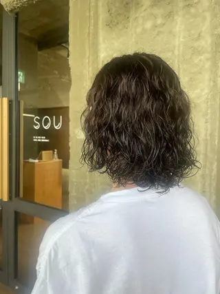 ミディアム パーマ SOU所属・ふるかわ れなのヘアスタイル