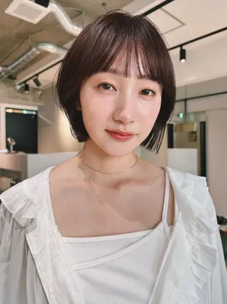 ショート カラー パーマ 🫧小顔×似合わせ× 透明感カラー🫧のヘアスタイル