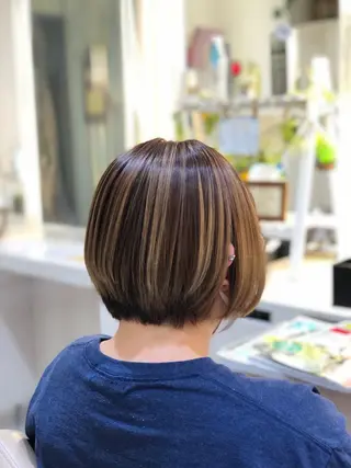 ショート パーマ 安井　昴 💫ブリーチ縮毛矯正のヘアスタイル