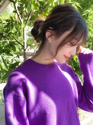 セミロング ブリーチ毛矯正.髪質 改善.髪にドラマをのヘアスタイル