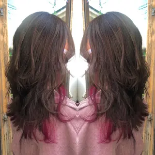 ロング カラー 堀口 彩佳のヘアスタイル