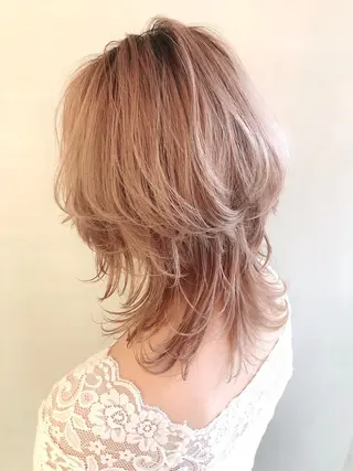 ミディアム カラー シャドールーツ美容師 篠原康太のヘアスタイル