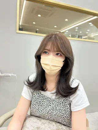 ミディアム 韓国顔まわり/前髪 /レイヤー/いつきのヘアスタイル