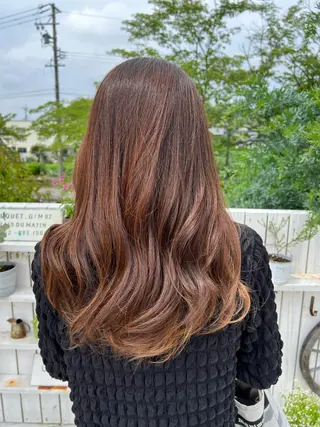ロング カラー amiehairroom所属・むらたナチュラルパー マ🌀透明感カラーのヘアスタイル