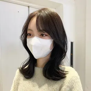 ミディアム 🐈‍⬛韓国ヘア カノン♥️のヘアスタイル