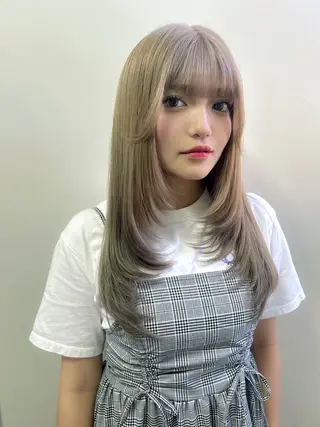 ロング レイヤー/ハイトーン カラー/SHISEIのヘアスタイル