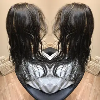 セミロング カラー 大久保 隆蔵のヘアスタイル