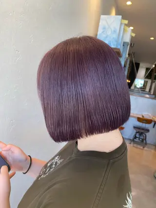 ミディアム カラー MAHIRO🍒半田 /ブリーチ/カットのヘアスタイル