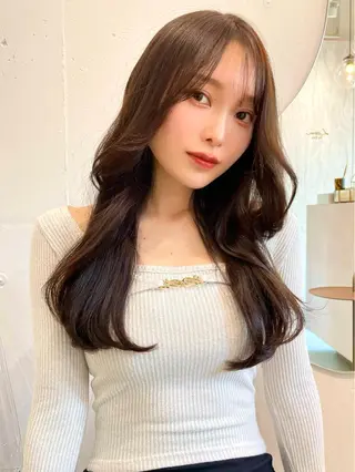 セミロング カラー 韓国ヘア🤍顔周り/ 髪質改善✨/林遼一郎のヘアスタイル