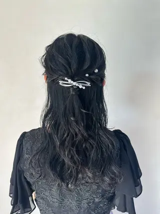 セミロング ヘアアレンジ 暖色/ヘアアレンジ 🎀♡irohaのヘアスタイル