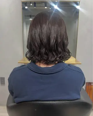 ミディアム カラー パーマ akane/ボブ /オリーブ/ブラウンのヘアスタイル