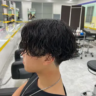 ショート パーマ メンズ *モデル募集🤍横浜 透明感カラー🫧のヘアスタイル