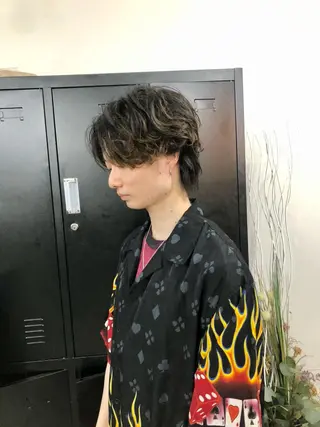 ショート カラー パーマ ヘアアレンジ メンズ キッズ ネイル マツエク・マツパ eir心斎橋店所属・エビスザキレン/メン ズ/心斎橋🌳のヘアスタイル