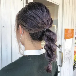 ミディアム カラー MOLLA 浅香山店所属・谷口ゆめ/縮毛矯正/ カット/美眉ワックスのヘアスタイル