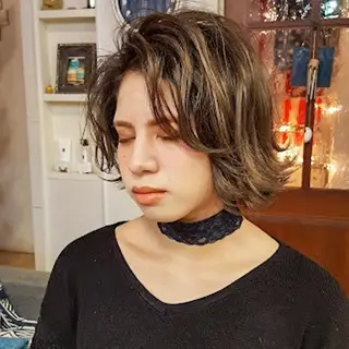 ショート カラー フリーランス所属・韓国ヘア レイヤー くびれヘアMATSUのヘアスタイル