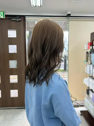 セミロング ダブルカラー/韓国 ヘア/さわのあかねのヘアスタイル