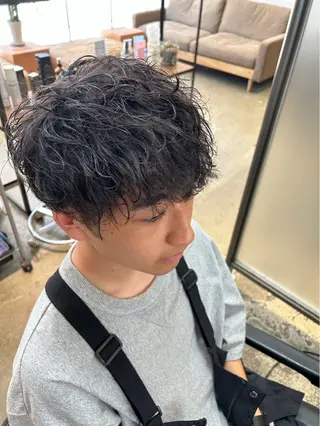 ショート パーマ メンズ 🫧ブリーチ/ボブ /パーマ/🫧RENのヘアスタイル