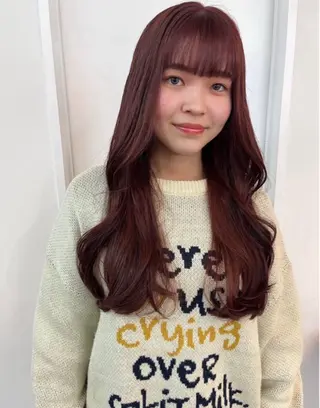 ロング カラー uni/haruhi ☀️透明感カラーのヘアスタイル