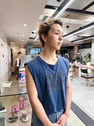 メンズ フェザーパーマ/ 山口大輝のヘアスタイル