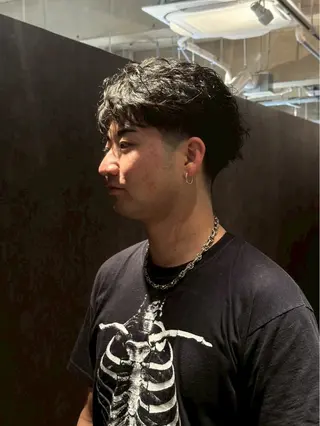 ショート パーマ メンズ 金山駅前/メンズ パーマ/真柄 恒輝のヘアスタイル