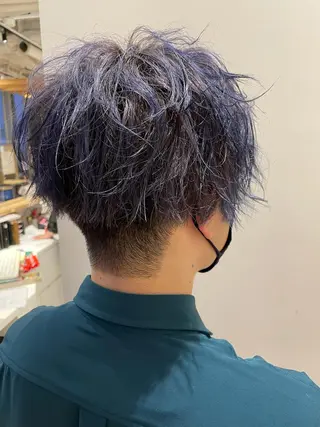 ショート パーマ メンズ 美髪形成!色素改善! 秋田 和輝のヘアスタイル